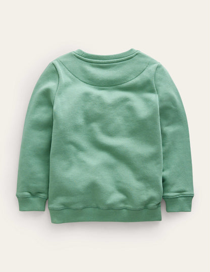 Cosy Applique Sweatshirt-Csarite Green Festive Friends-2