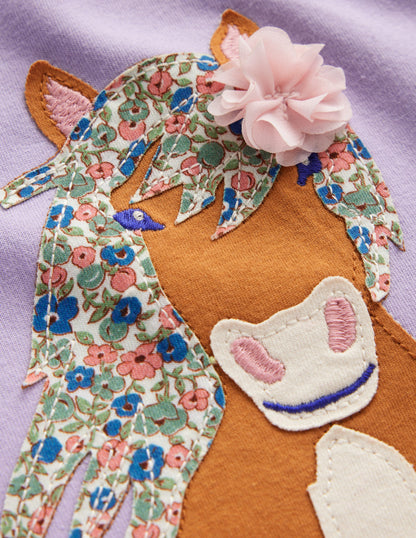 Appliqué Jersey Tunic-Pansy Purple-3