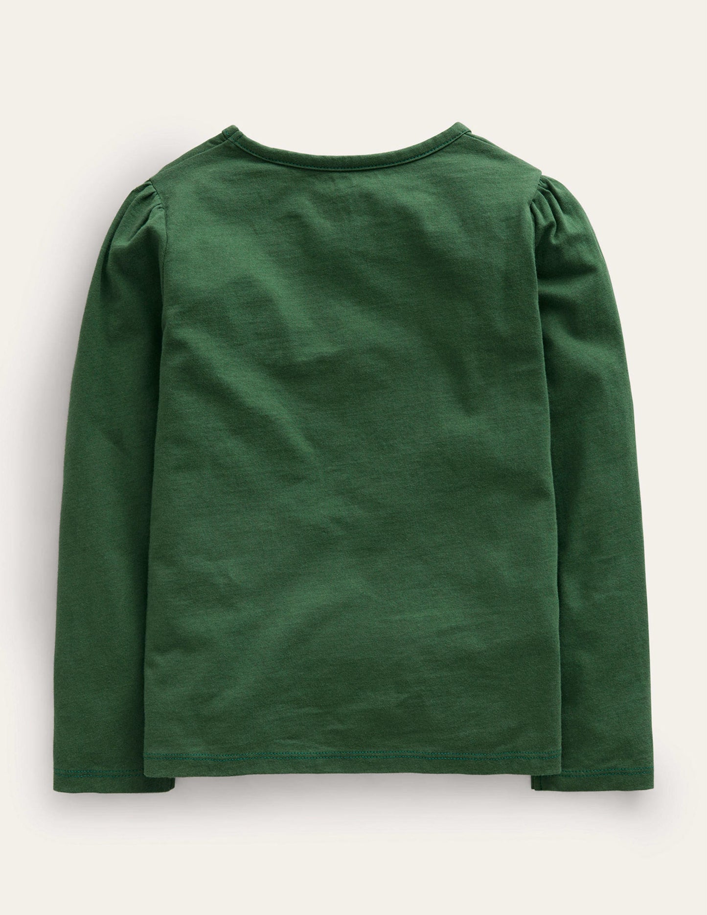 Appliqué Puff-Sleeve Top-Amazon Green Festive Mice