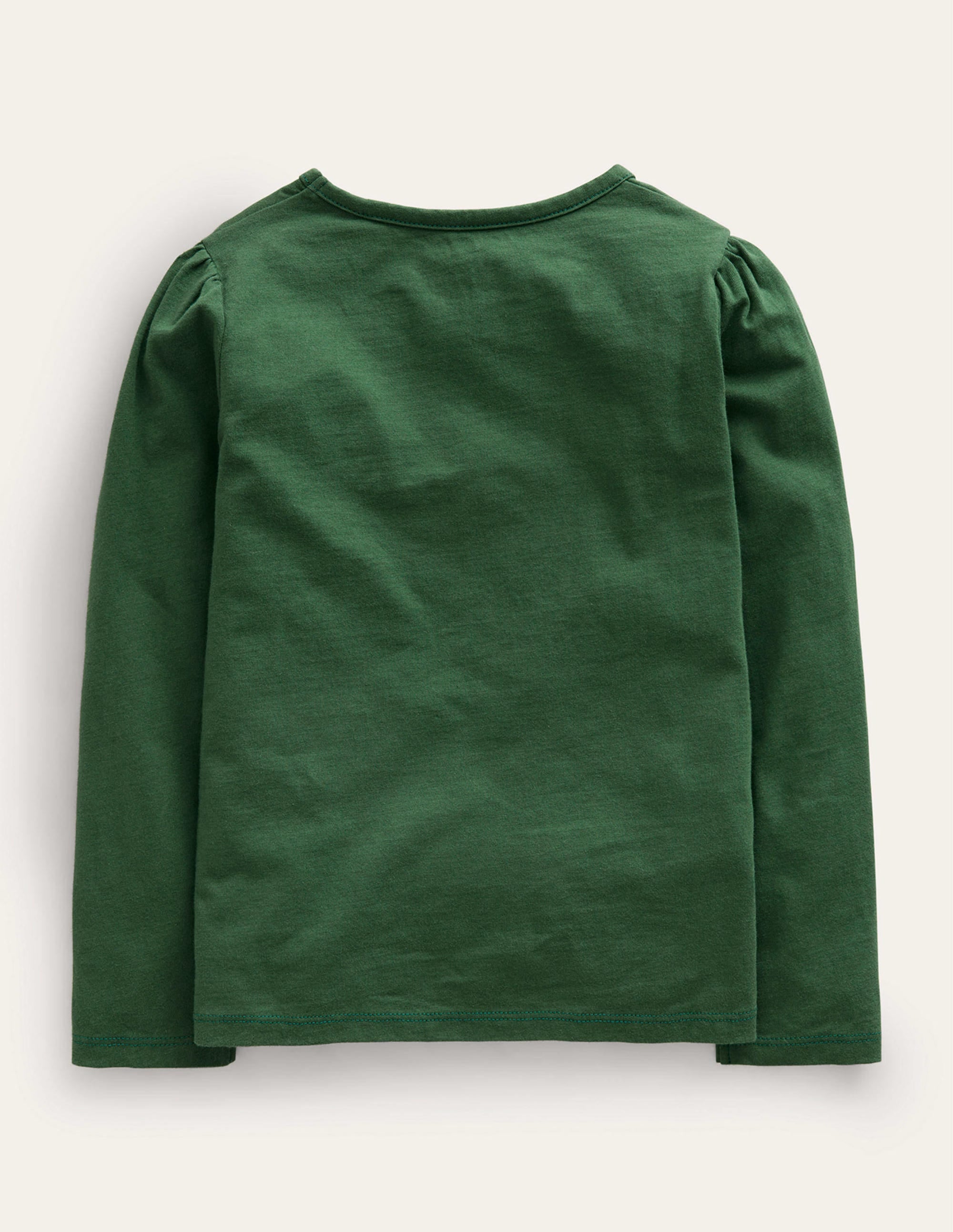 Appliqué Puff-Sleeve Top-Amazon Green Festive Mice - Image 2