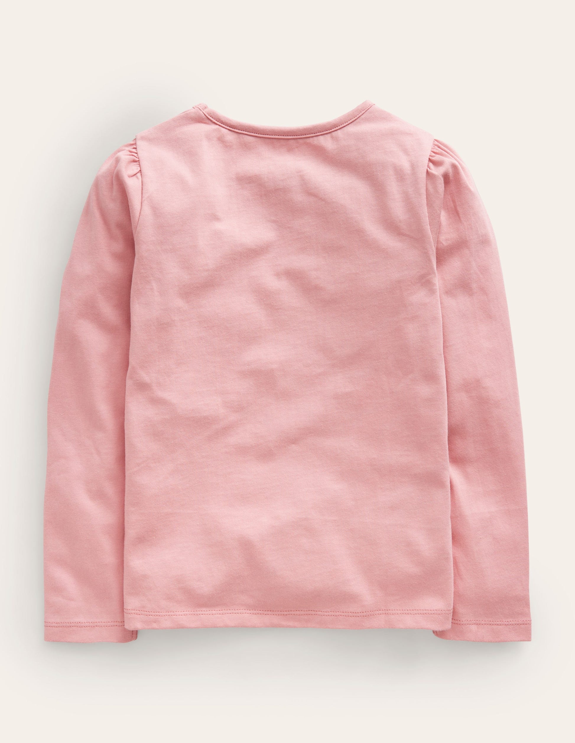 Appliqué Puff-Sleeve Top-Blush Pink Bunny-3