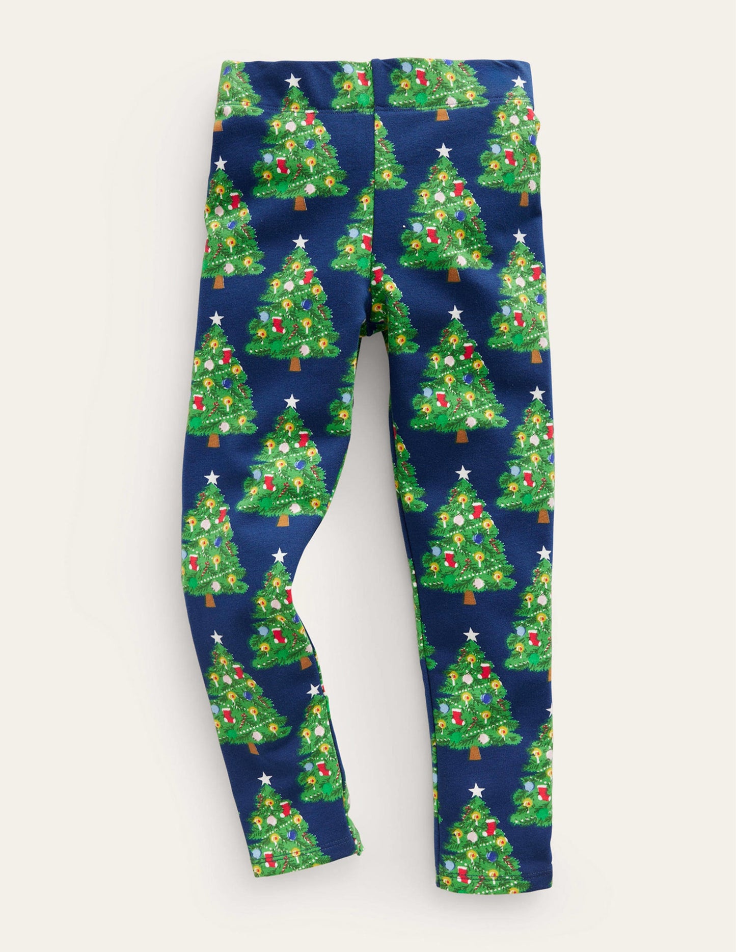 Fun Cosy Leggings-College Navy Christmas Trees
