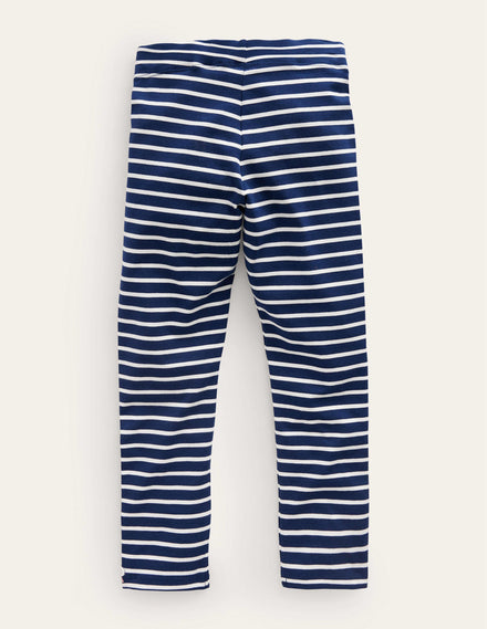 Appliqué Leggings-College Navy/Ivory Festive
