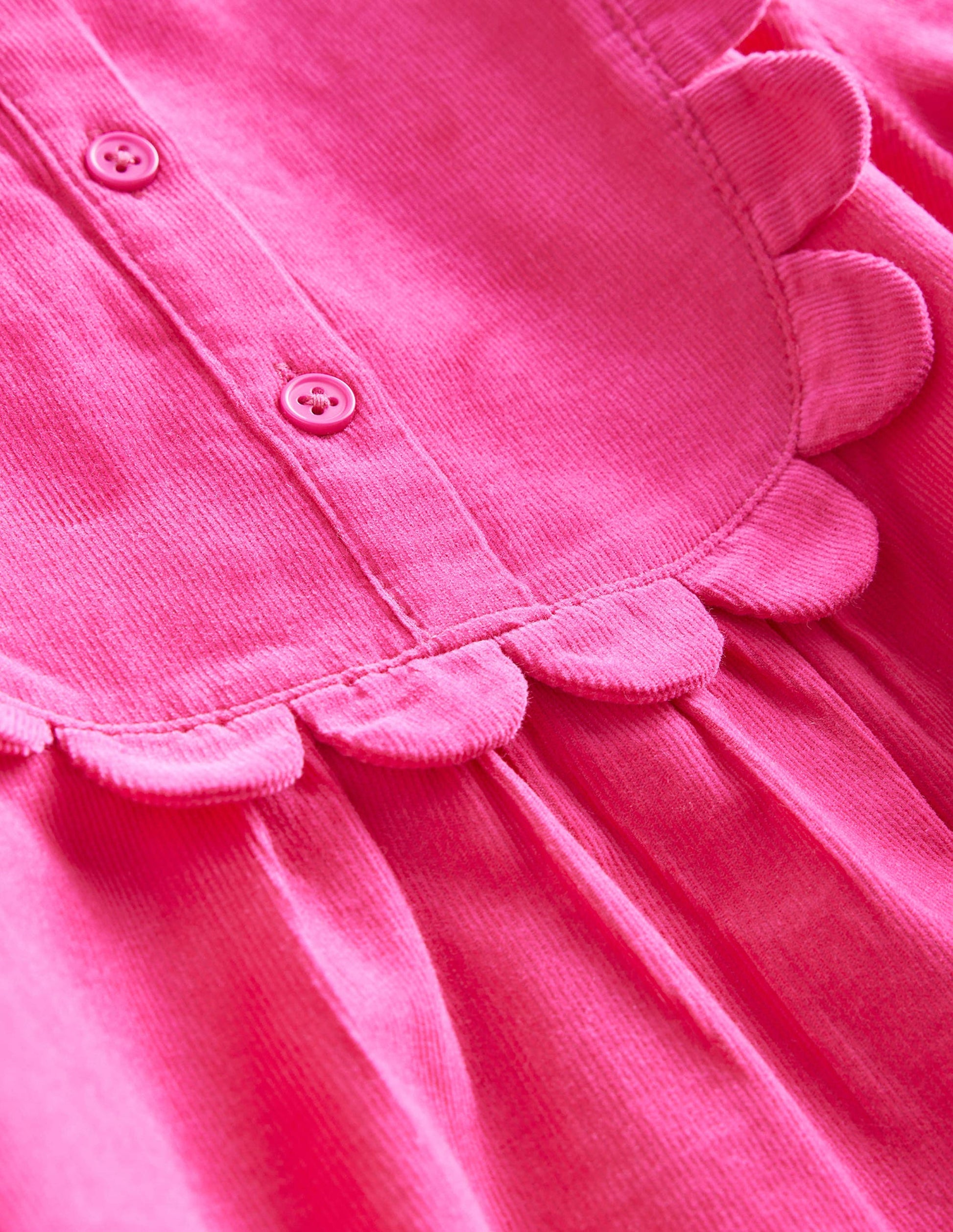 Scallop Cord Dress-Vibrant Pink-3