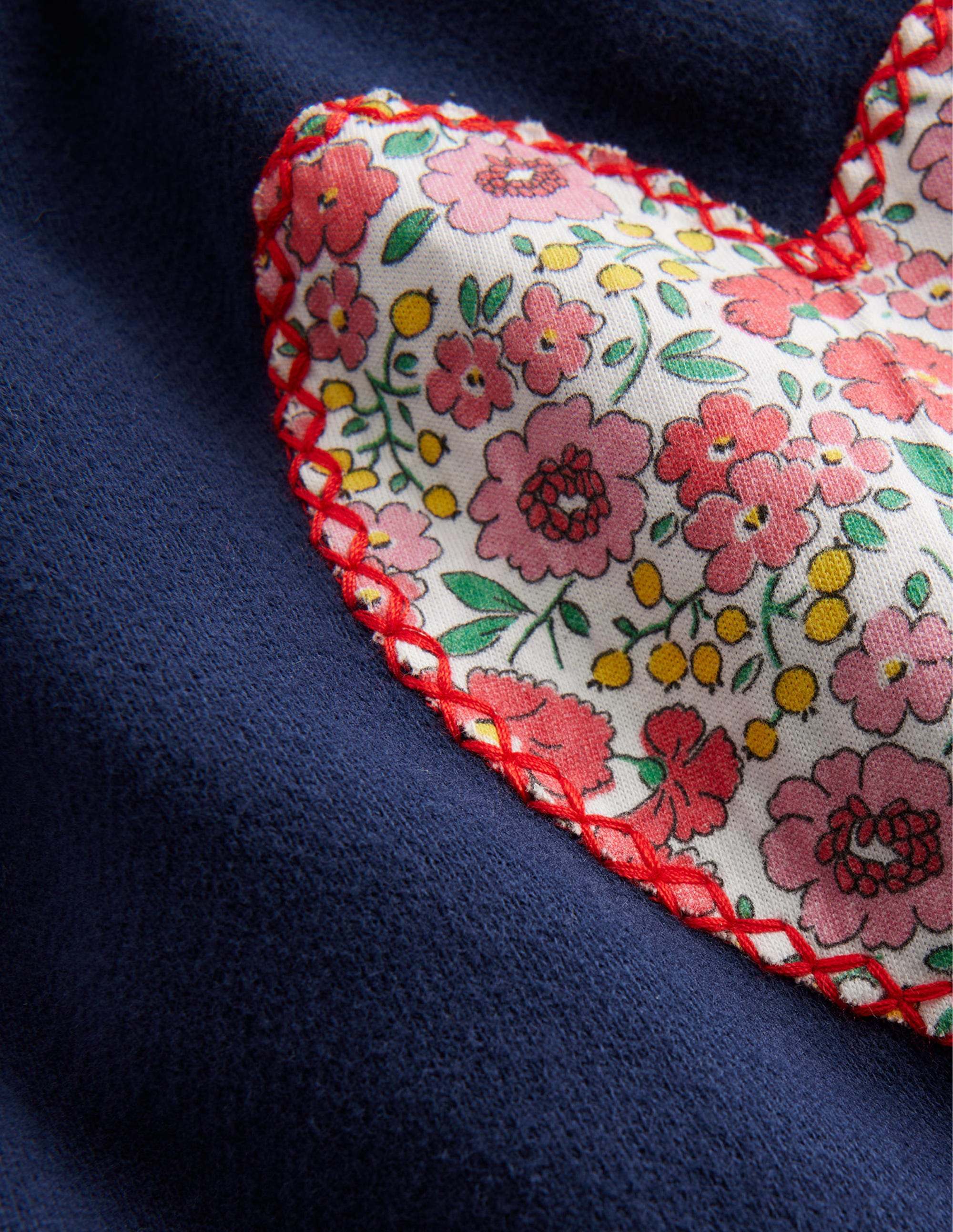 Appliqué Joggers-French Navy Hearts - Image 3