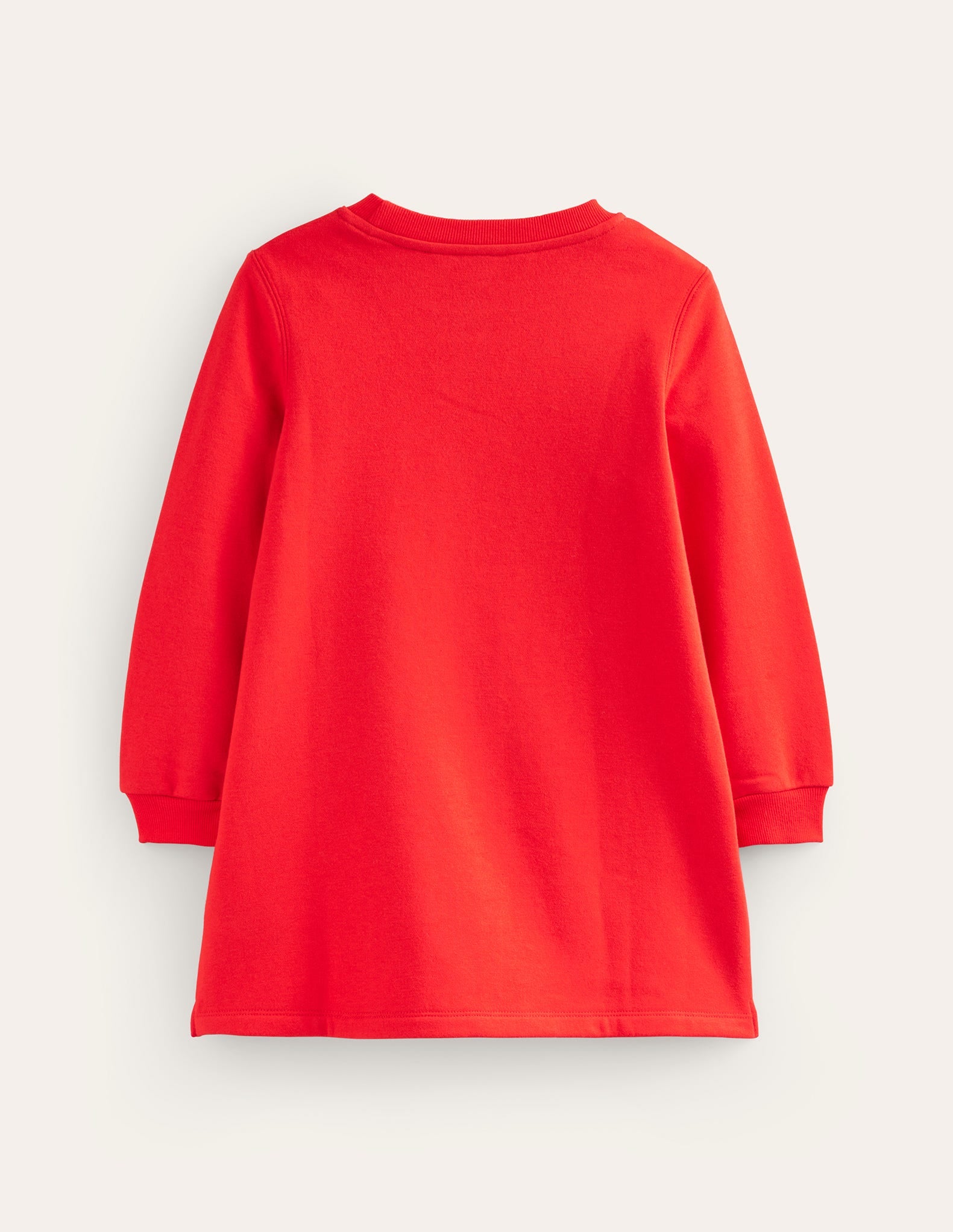 Cosy Appliqué Sweatshirt Dress-Brilliant Red Christmas Tree-2