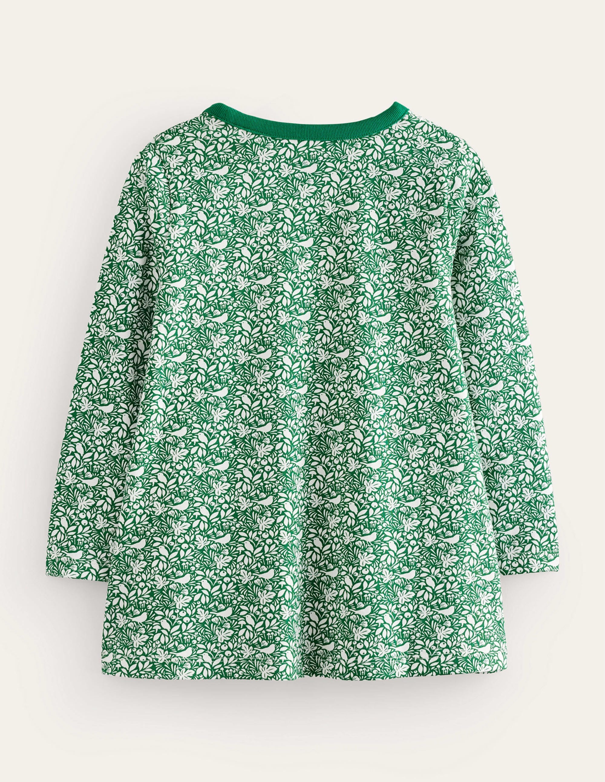 Printed Tunic-Veridian Green Robins - Image 2