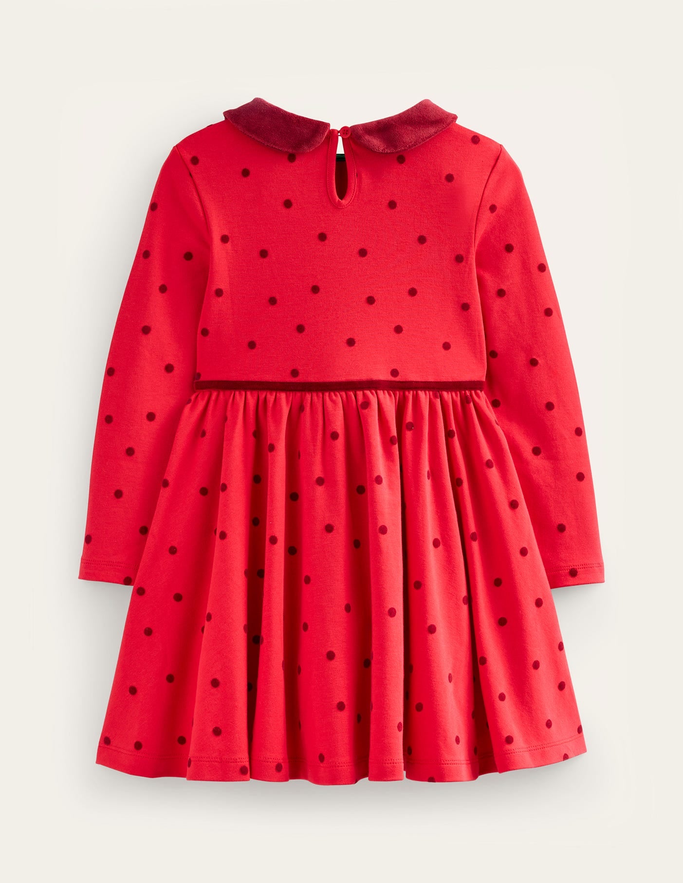 Collared Twirly Dress-Rockabilly Red Confetti Spot
