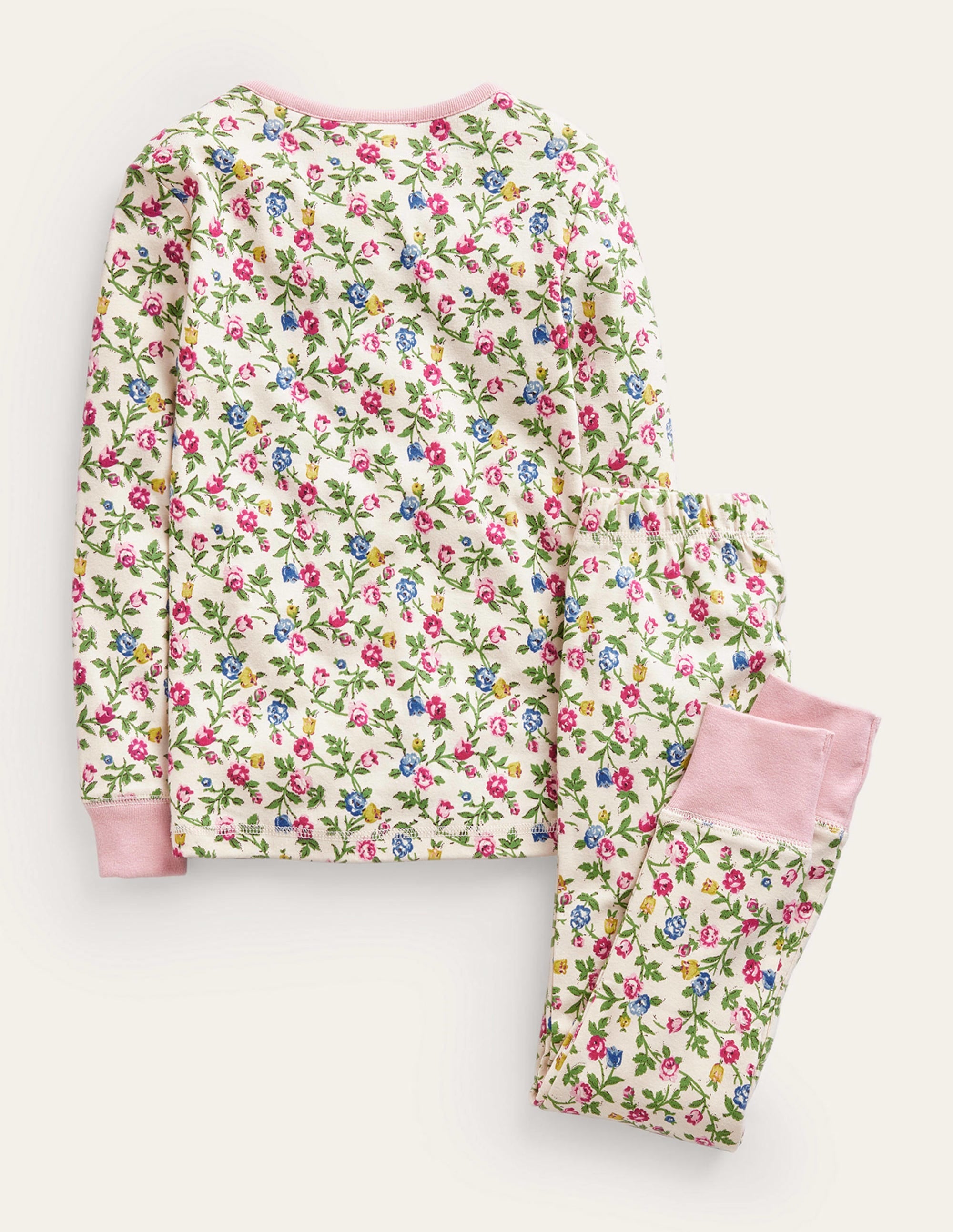 Snug Henley Pyjamas-Ivory Rambling Rose - Image 2