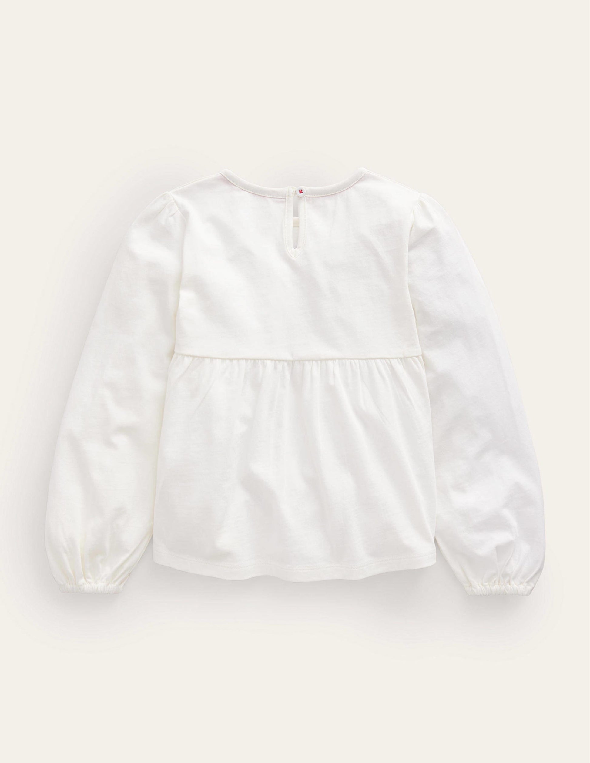 Embroidered Jersey Top-Ivory Festive-2