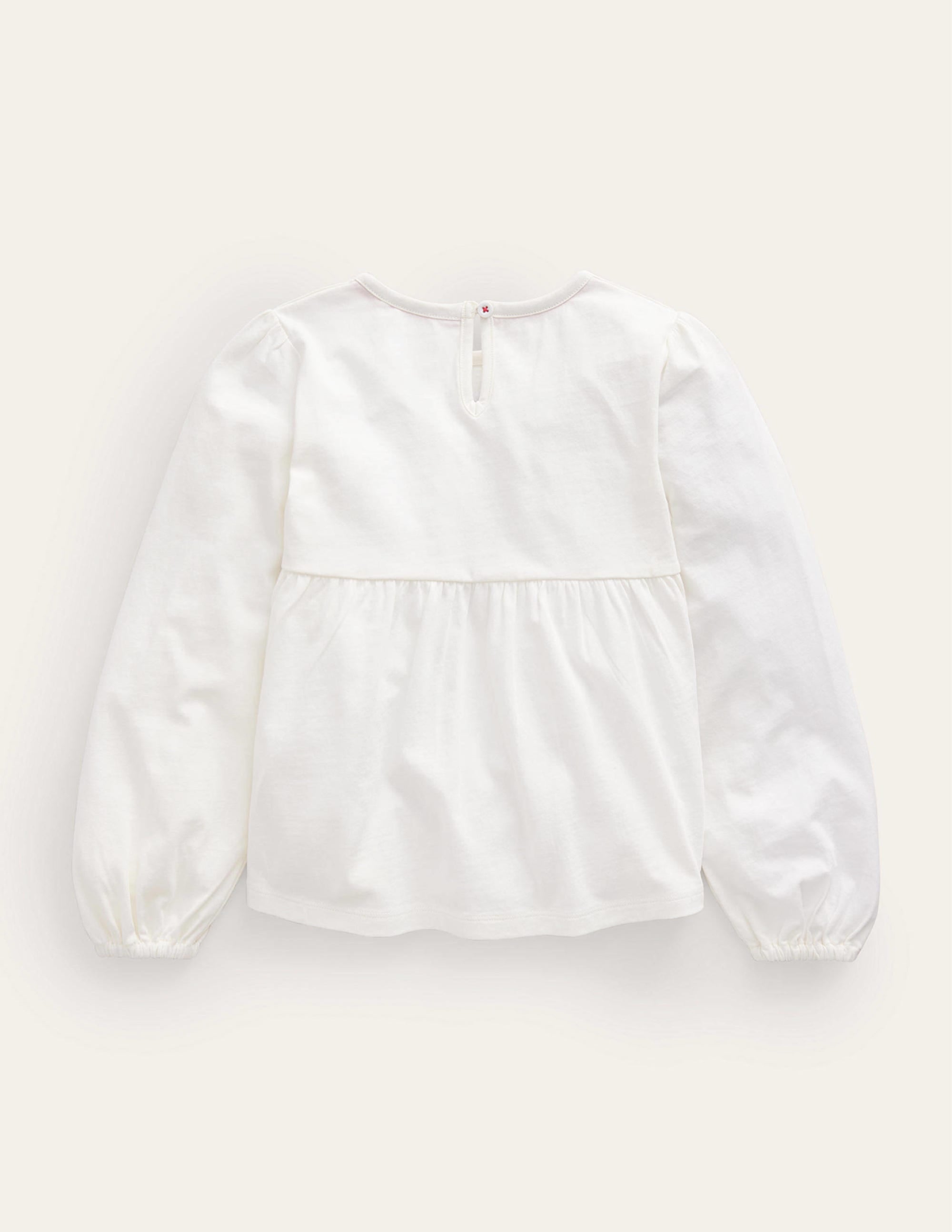 Embroidered Jersey Top-Ivory Festive - Image 2