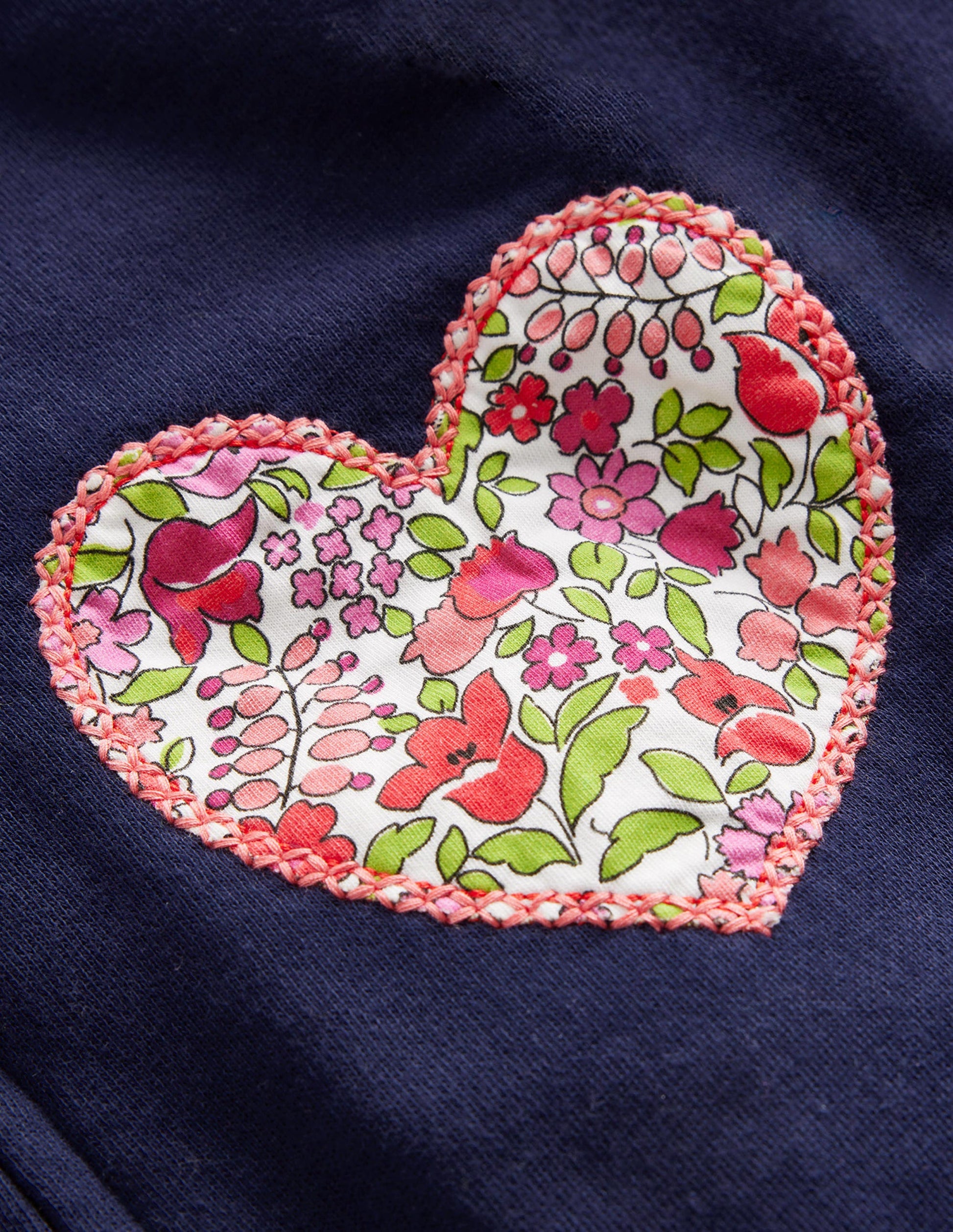 Applique Lined Hoodie-French Navy Hearts-3
