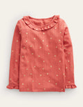 Ruffle Sparkle Pointelle-Peppadew Gold Star