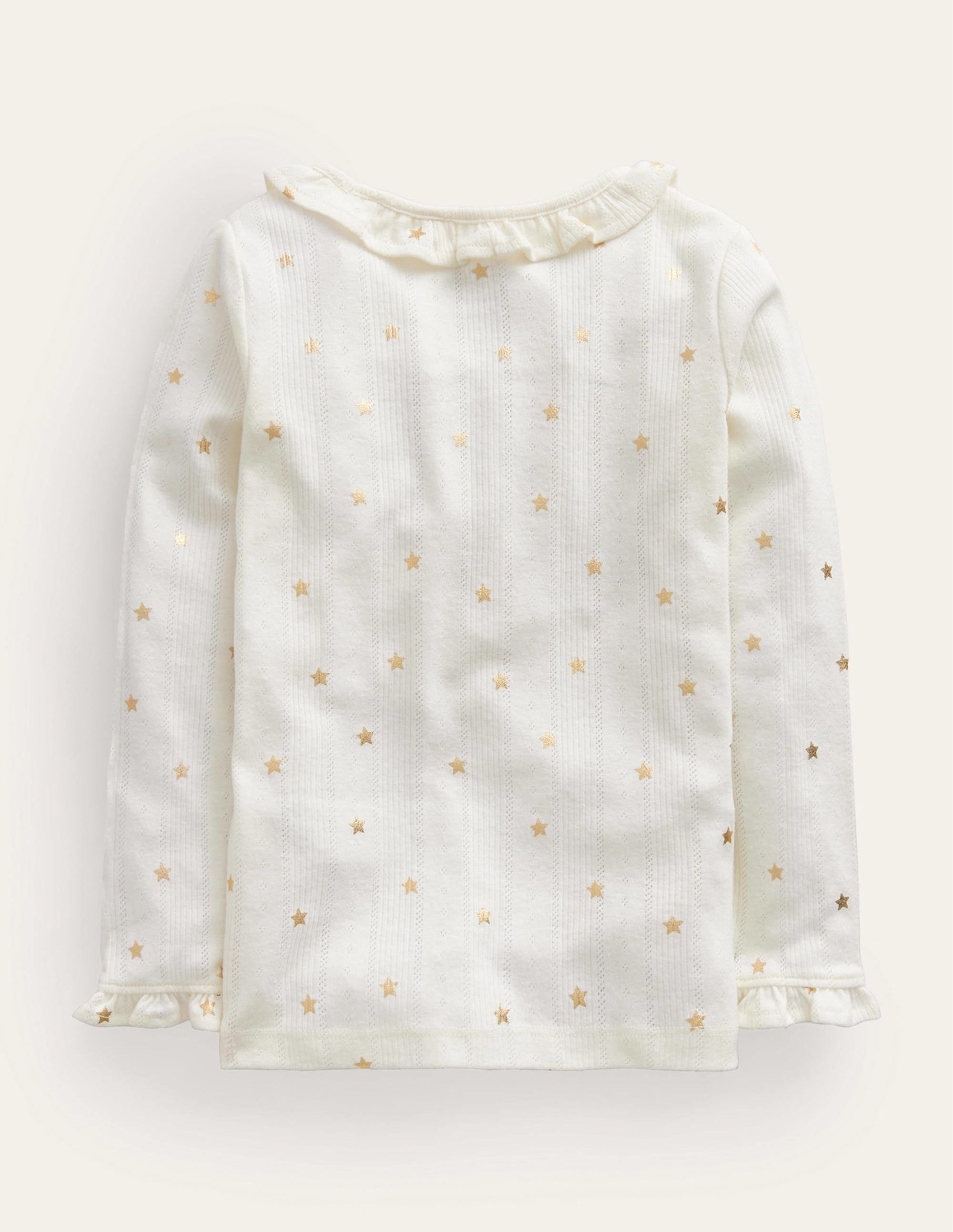 Ruffle Sparkle Pointelle-Ivory Gold Star - Image 2