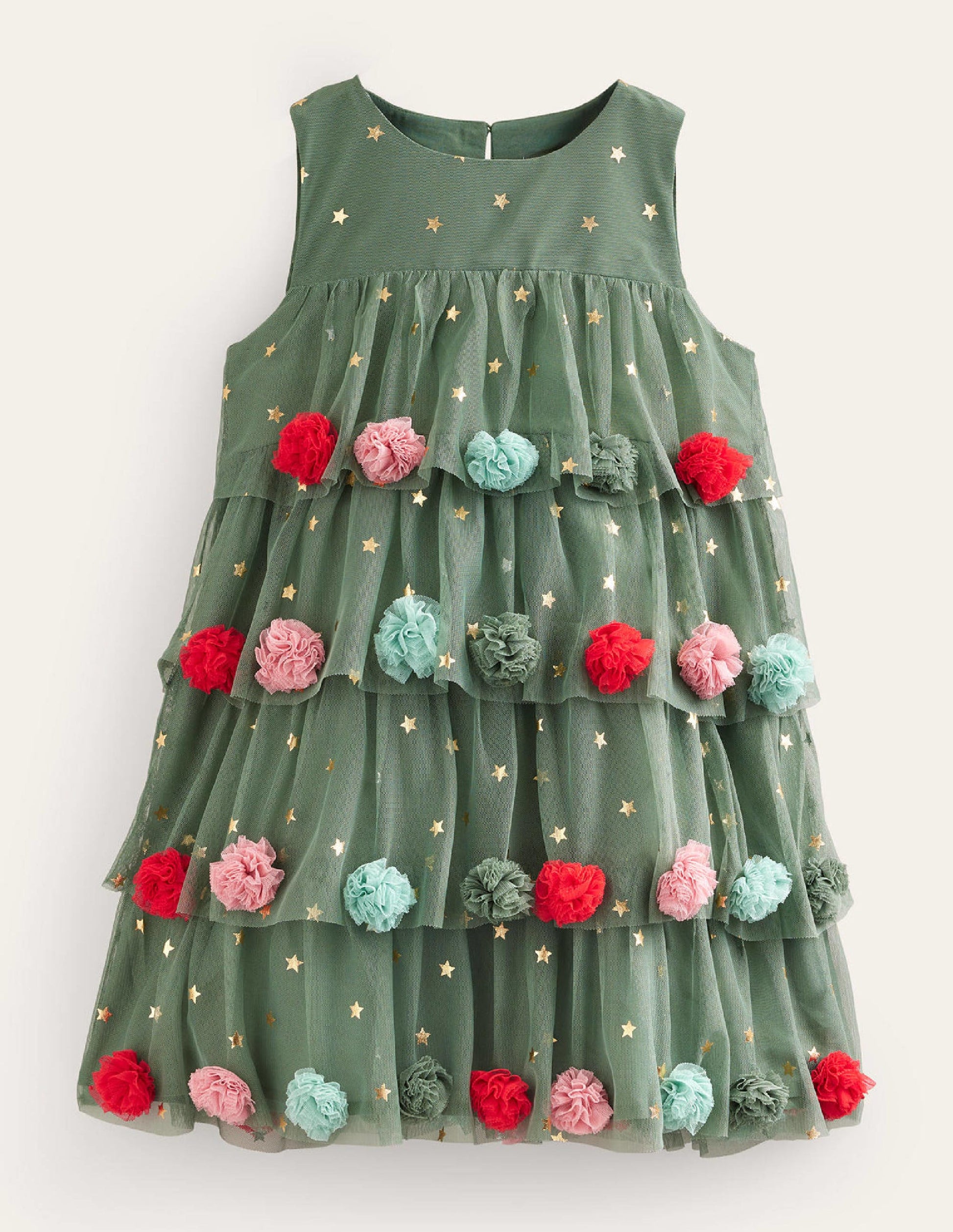 Christmas Tree Tulle Dress-Reed Green-1