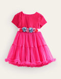 Twirly Tulle Dress-Vibrant Pink