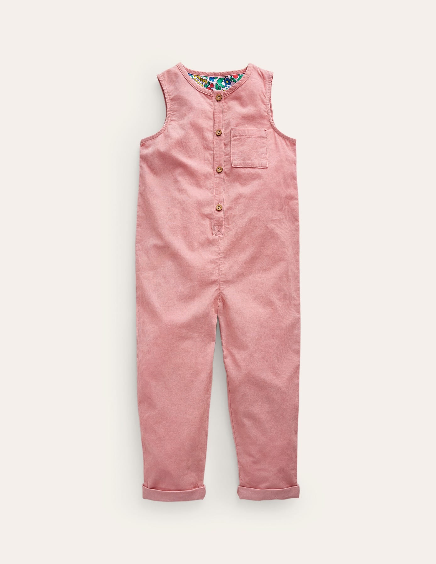 Cord Boilersuit-Almond Pink