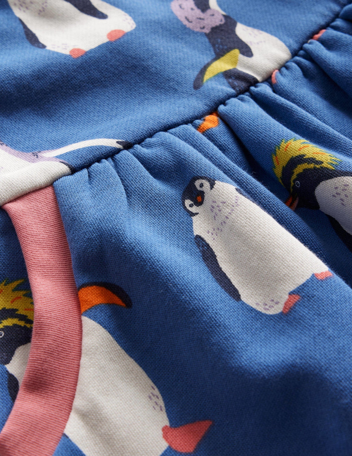 Cosy Printed Sweatshirt Dress-Delft Blue Penguin - Image 3