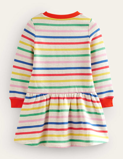 Cosy Printed Sweatshirt Dress-Multi Stripe-2