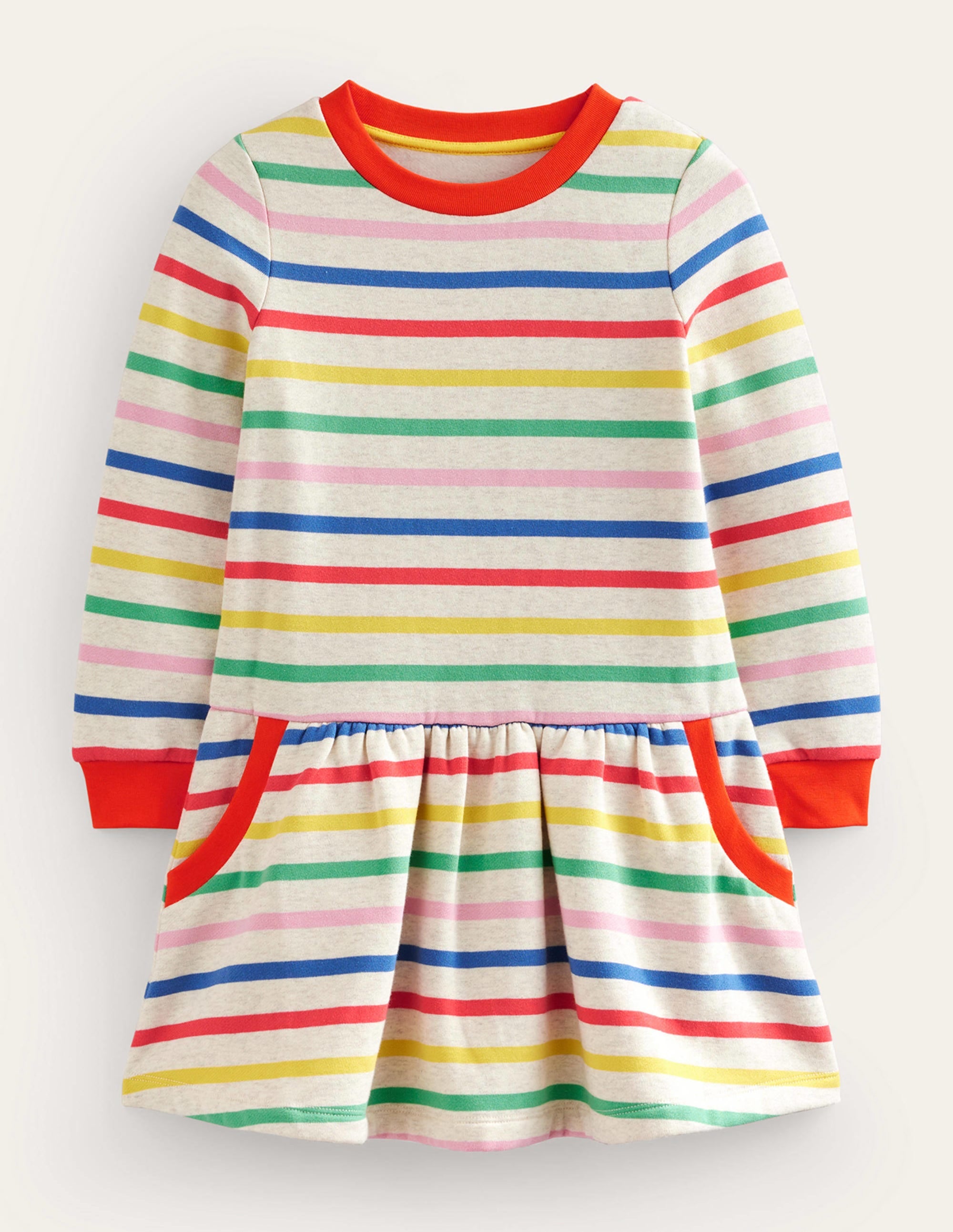 Cosy Printed Sweatshirt Dress-Multi Stripe - Image 1