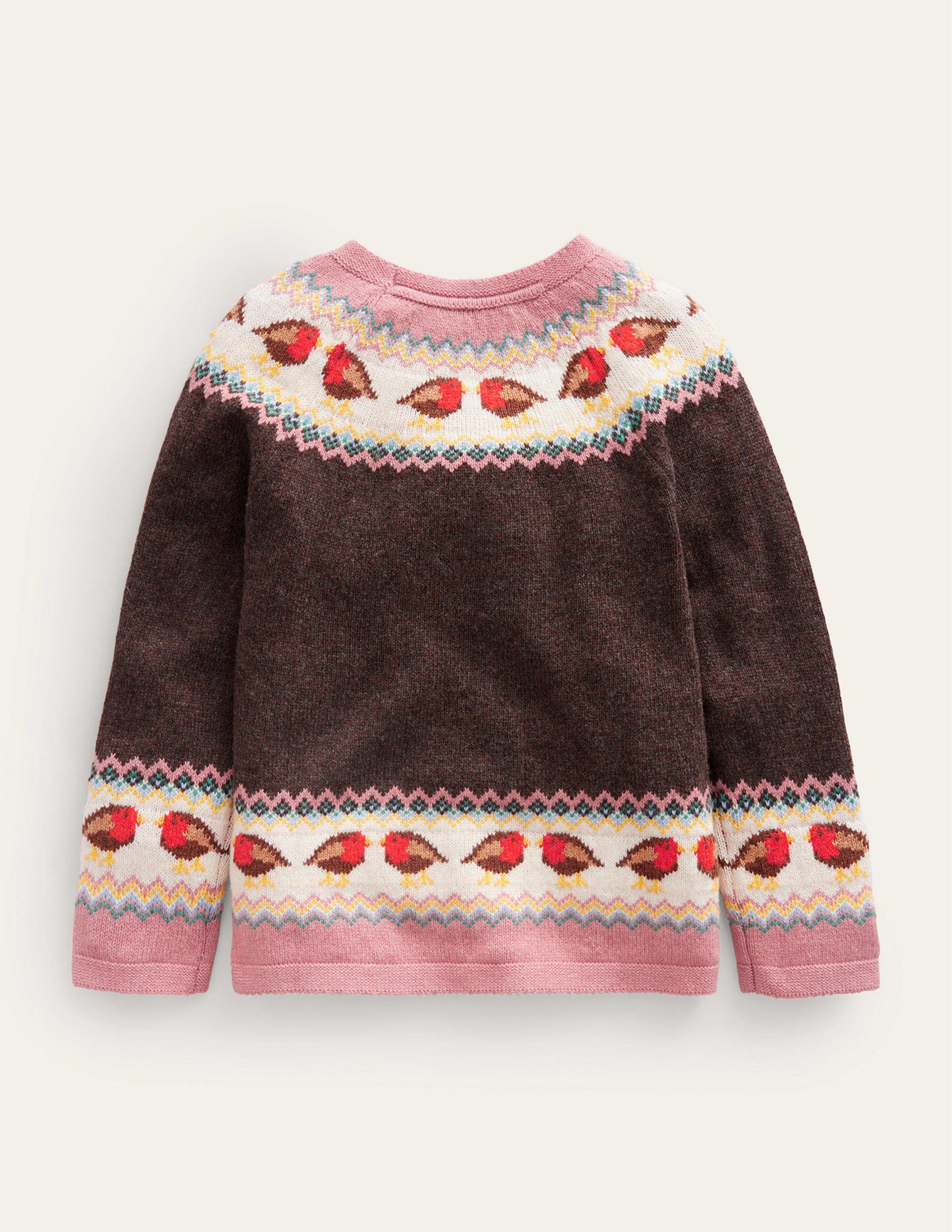 Swing Fair Isle Jumper-Charcoal Grey Robins-2
