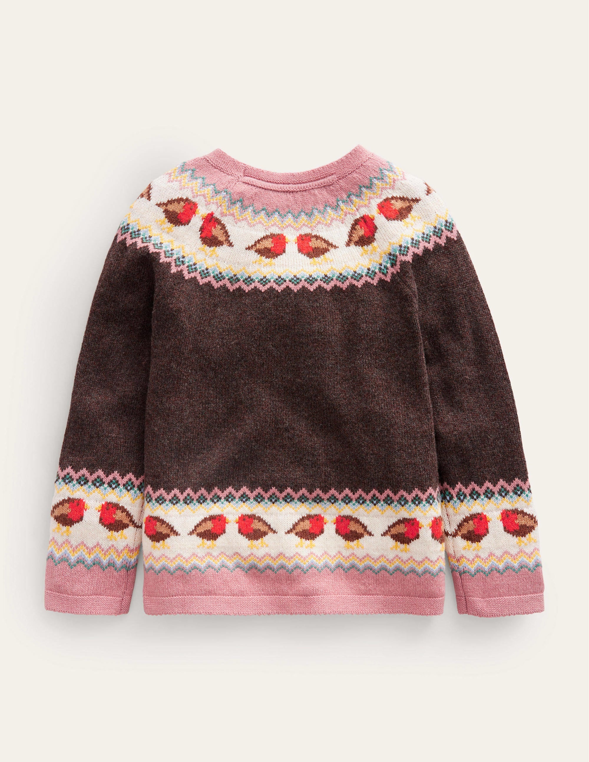 Swing Fair Isle Jumper-Charcoal Grey Robins - Image 2