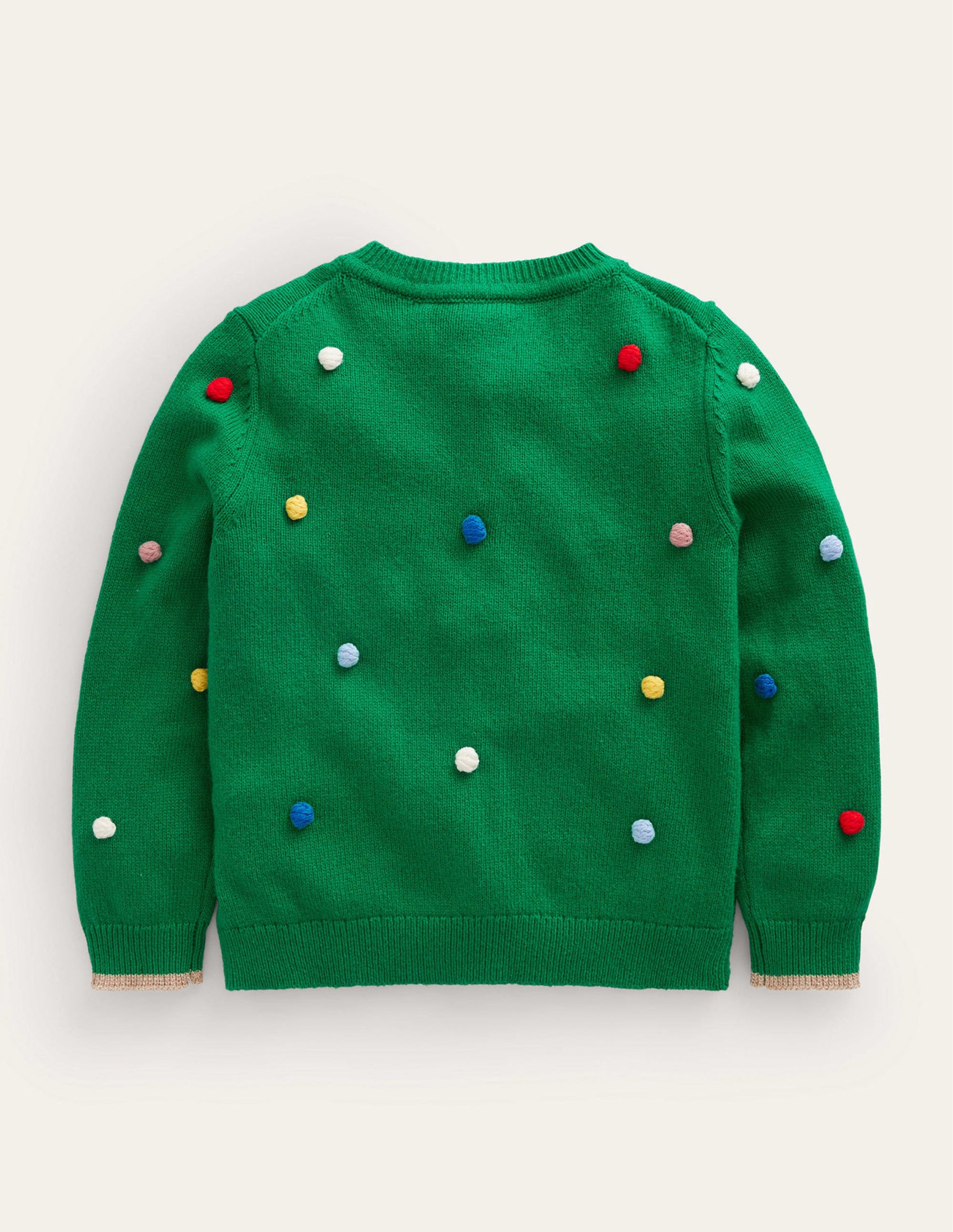 Christmas Pom Pom Cardigan-Veridian Green-2