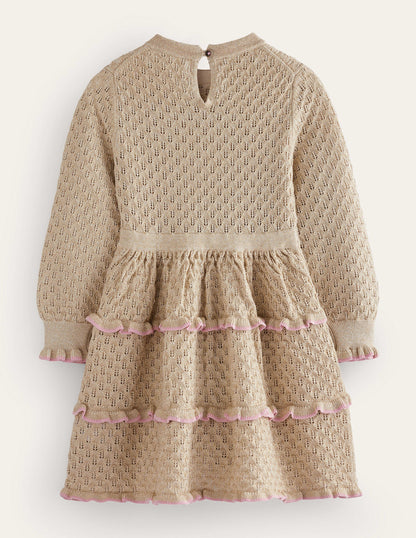 Sparkle Knitted Dress-Gold-3