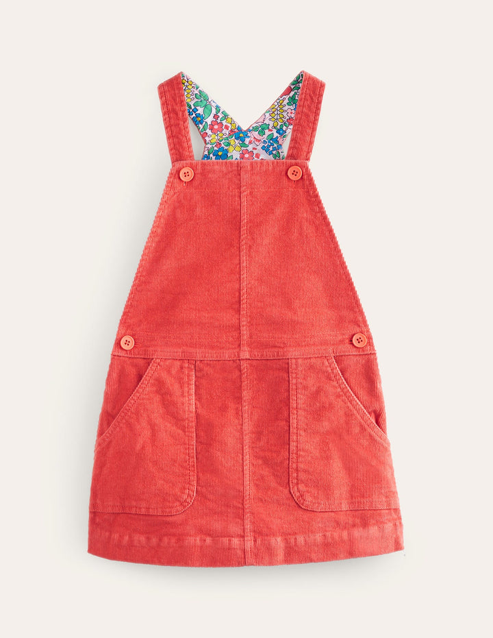 Dungaree Dress-Coral Pink