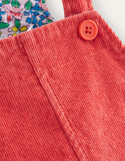 Dungaree Dress-Coral Pink-3