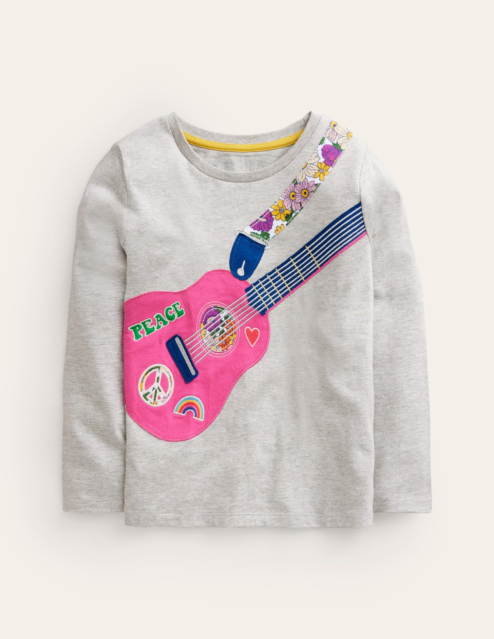 Front & Back Applique Top-Grey Marl-1