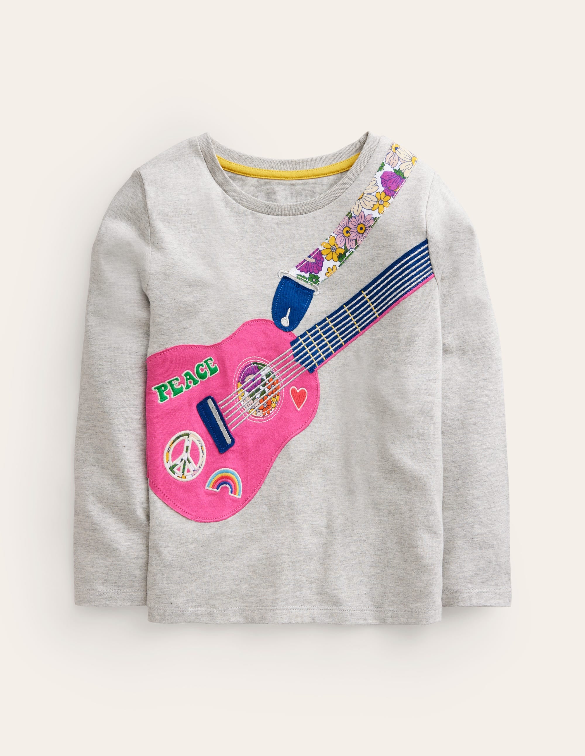 Front & Back Applique Top-Grey Marl - Image 1