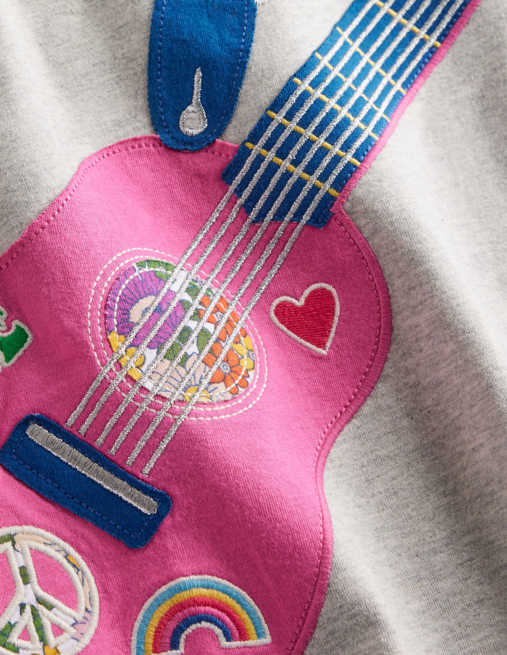 Front & Back Applique Top-Grey Marl - Image 3