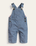 Patch Pocket Dungarees-Medium Indigo Ticking