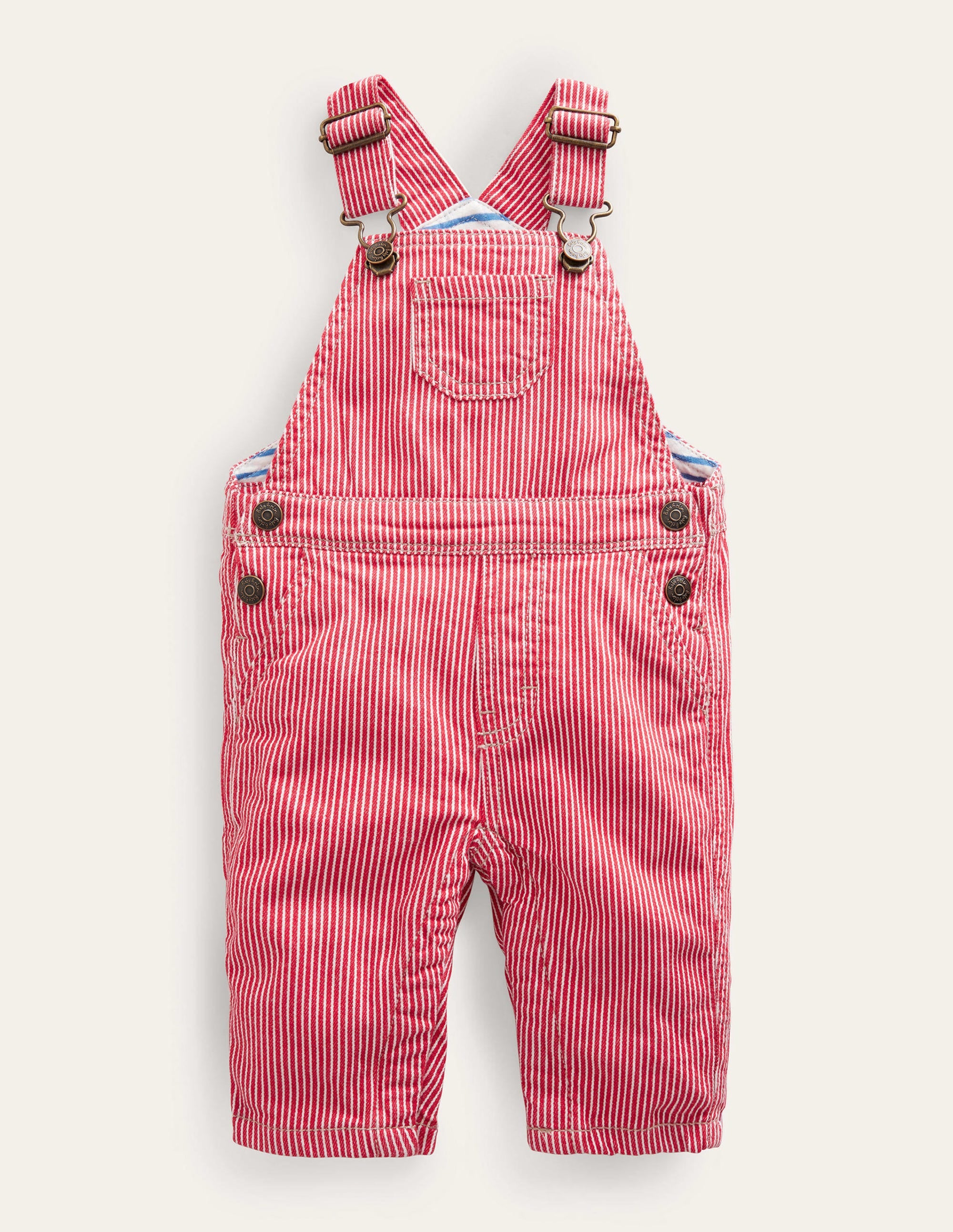 Patch Pocket Dungarees-Rockabilly Red Ticking - Image 1