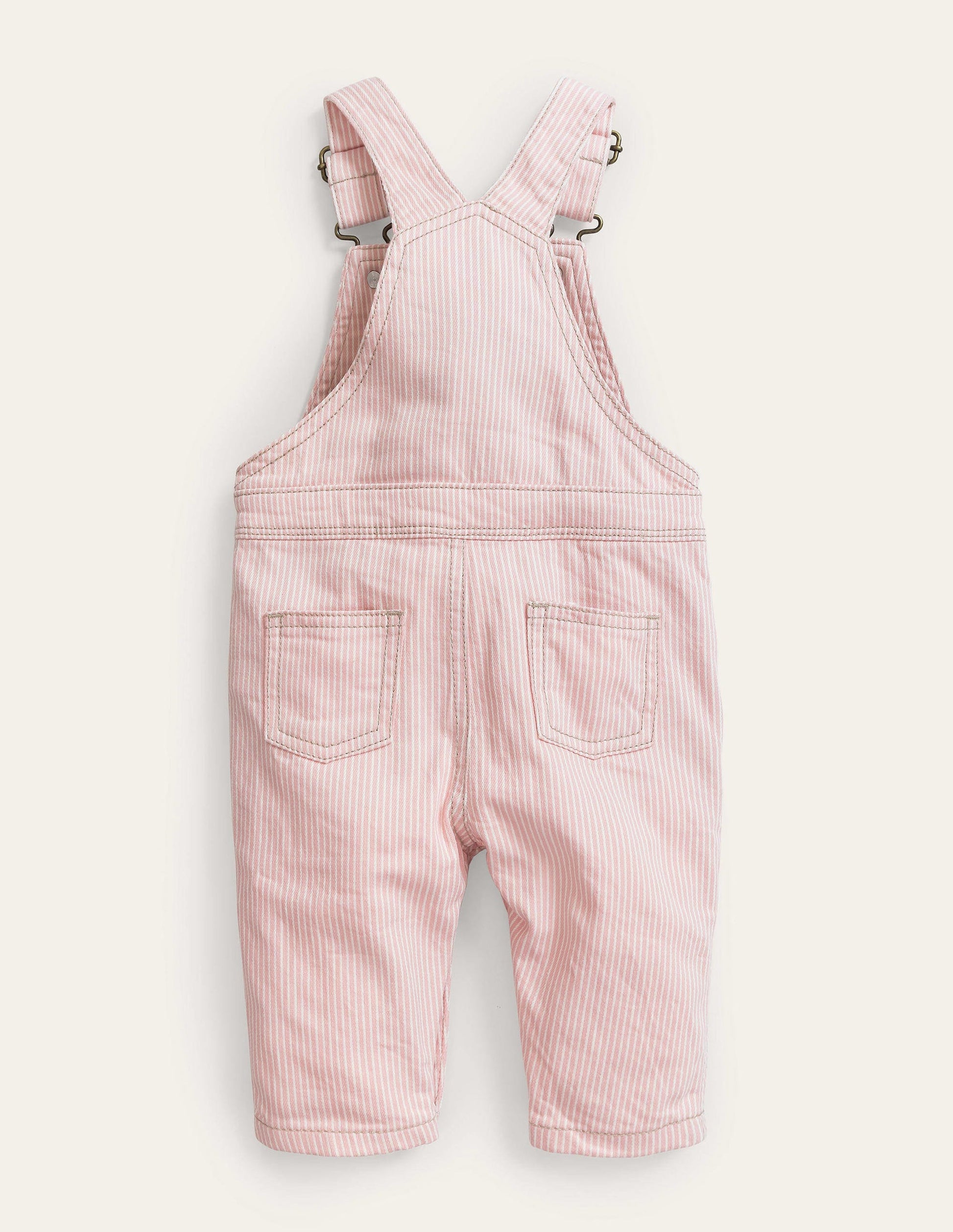 Patch Pocket Dungarees-Boto Pink Ticking-2