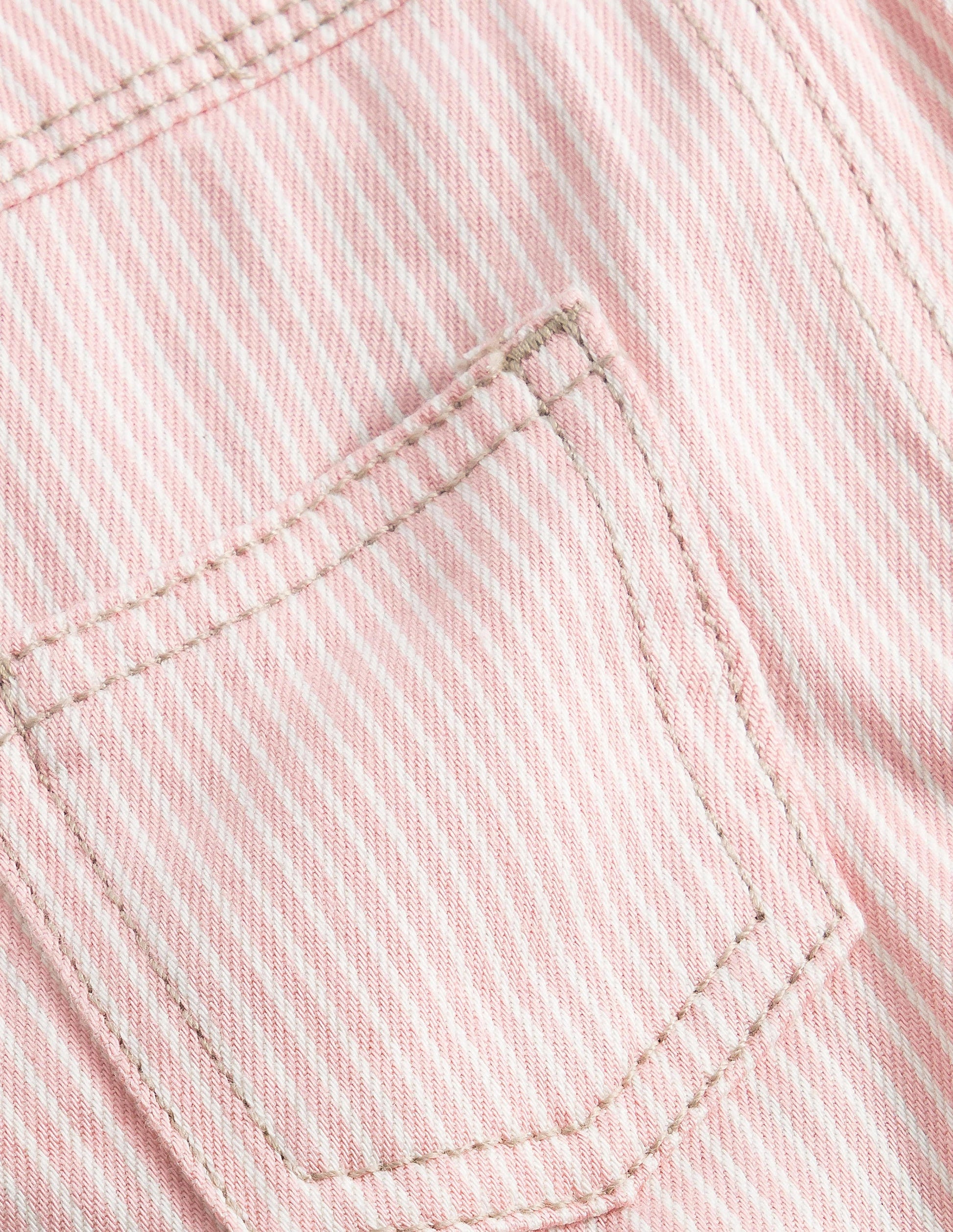 Patch Pocket Dungarees-Boto Pink Ticking-3