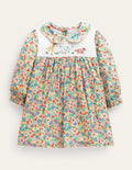 Embroidered Collared Dress-Vanilla Pod Floral
