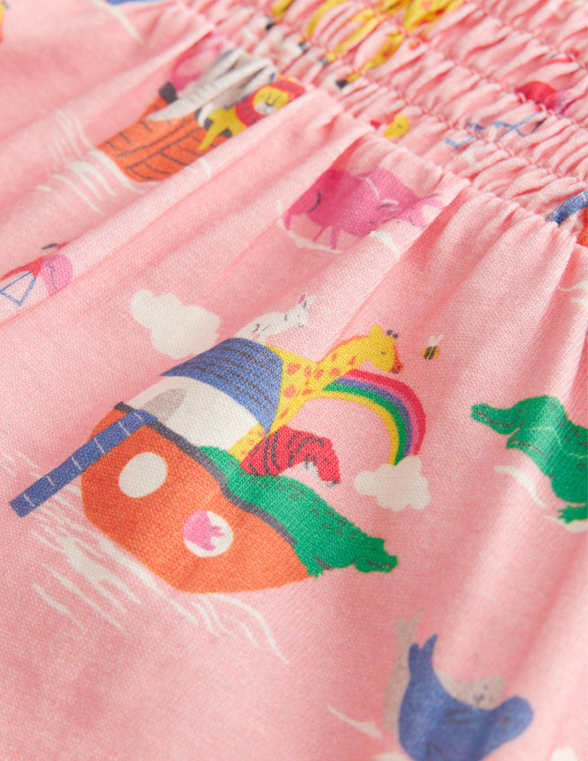 Printed Jersey Dress-Provence Pink Dusty Animals - Image 3