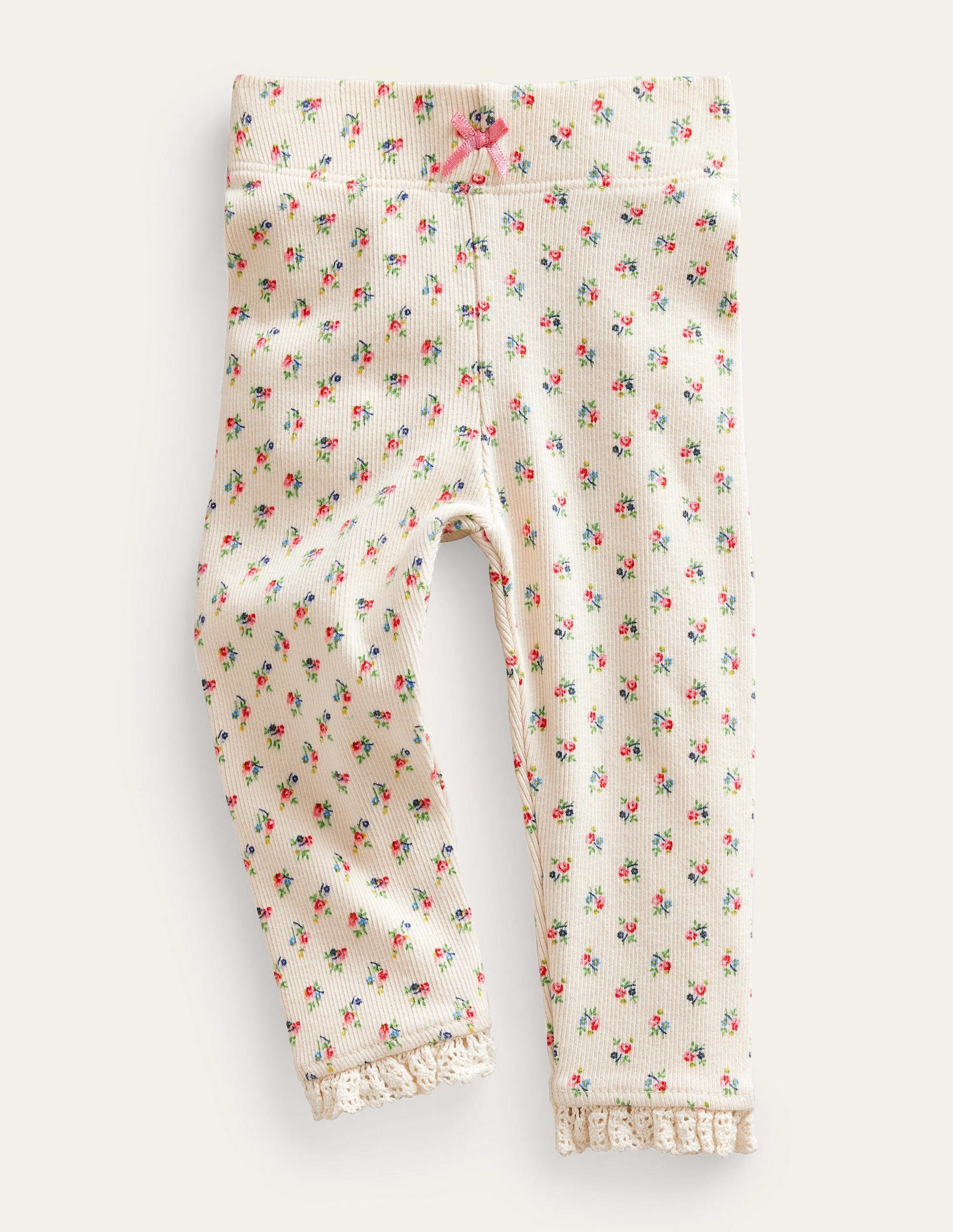 Ribbed Lace Leggings-Vanilla Pod Micro Bud-1