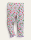 Ribbed Lace Leggings-Lilac Vintage Sprig