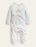 GOTS Newborn Outfit Romper-Ivory Noahs Ark