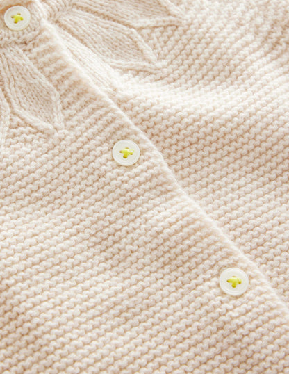 Pointelle Yoke Cardigan-Ivory-3