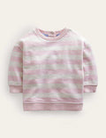 Stripy Sweatshirt-Oatmeal/Pink
