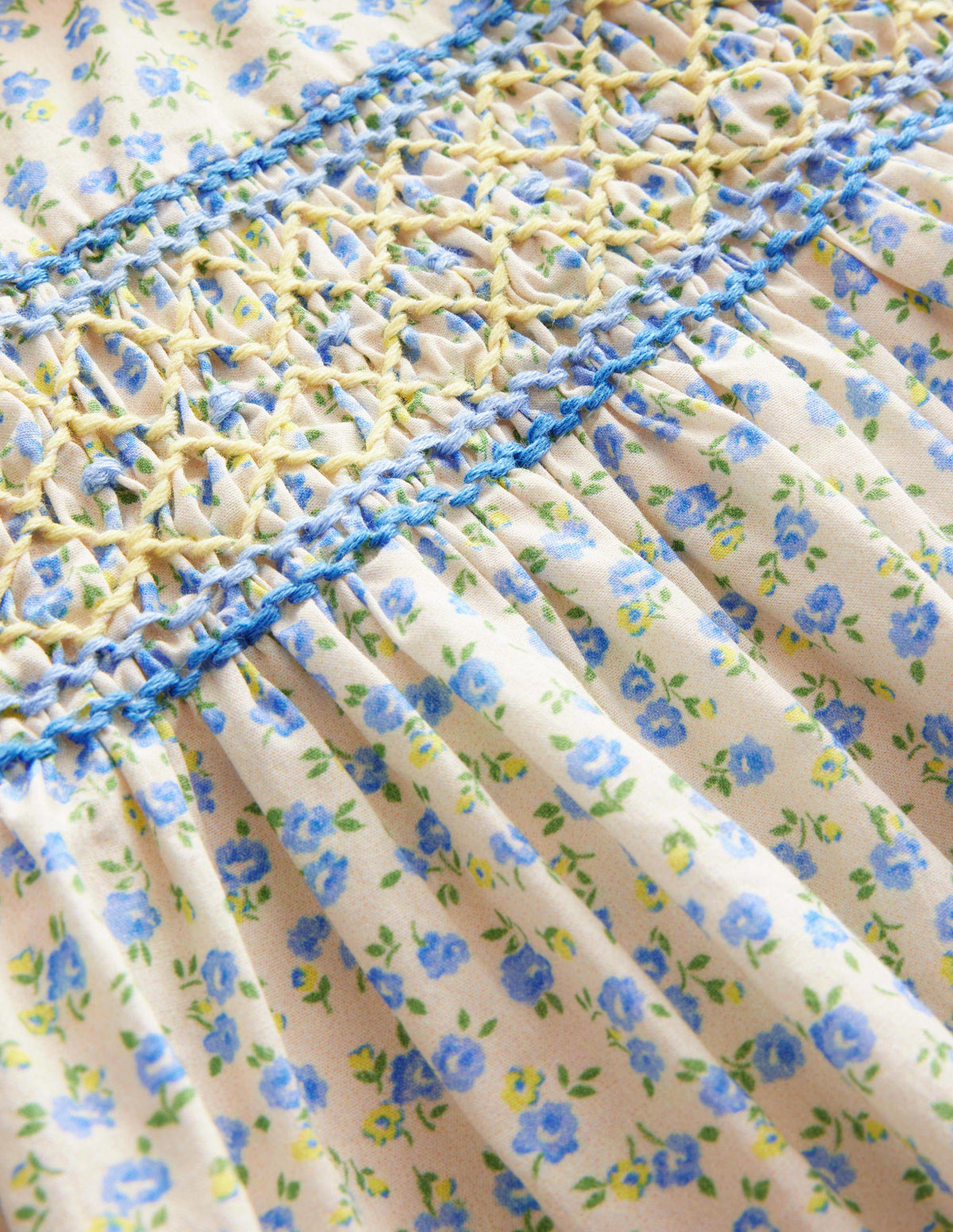 Smocked Nostalgic Dress-Vista Blue Floral-3