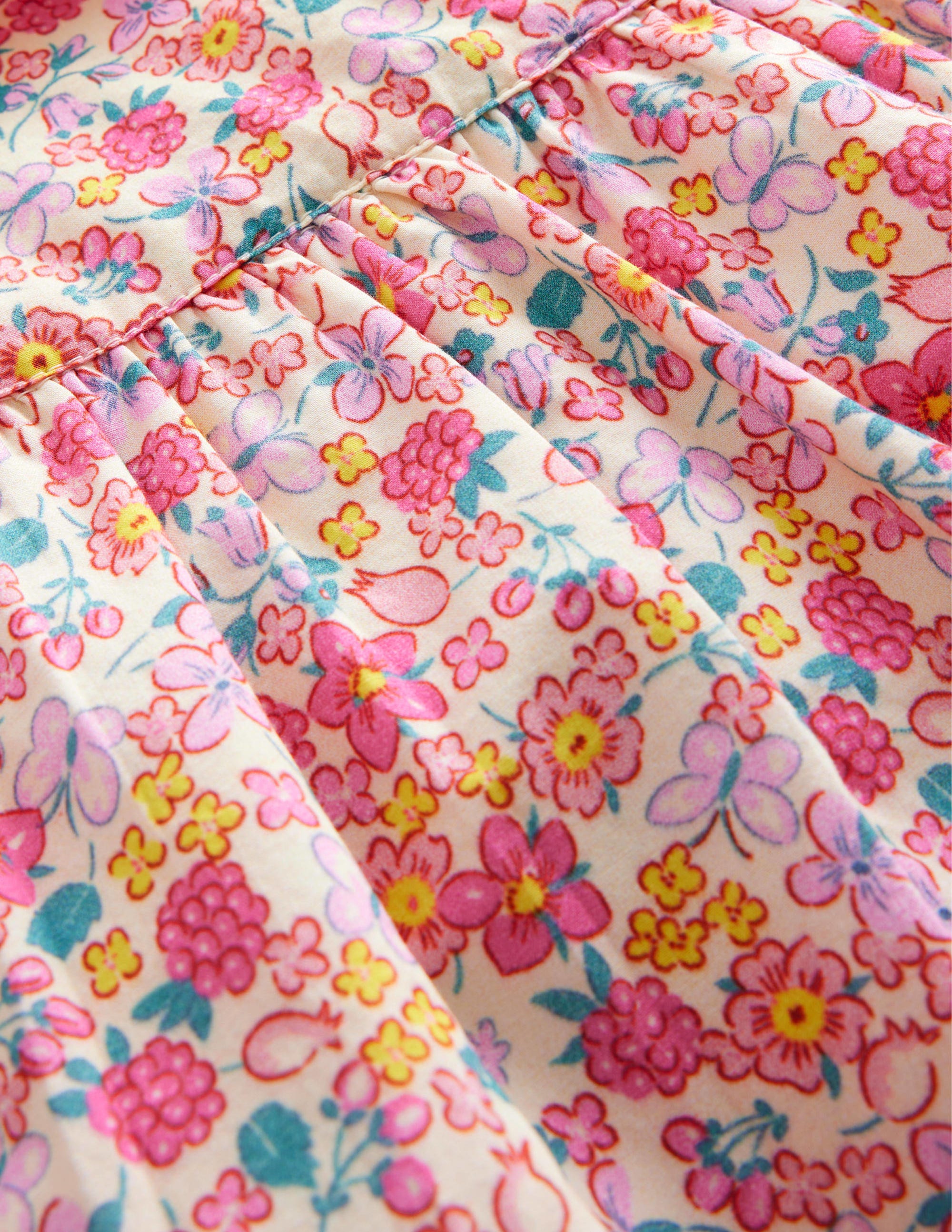Long Sleeve Woven Romper-Berry Pink Butterfly - Image 3