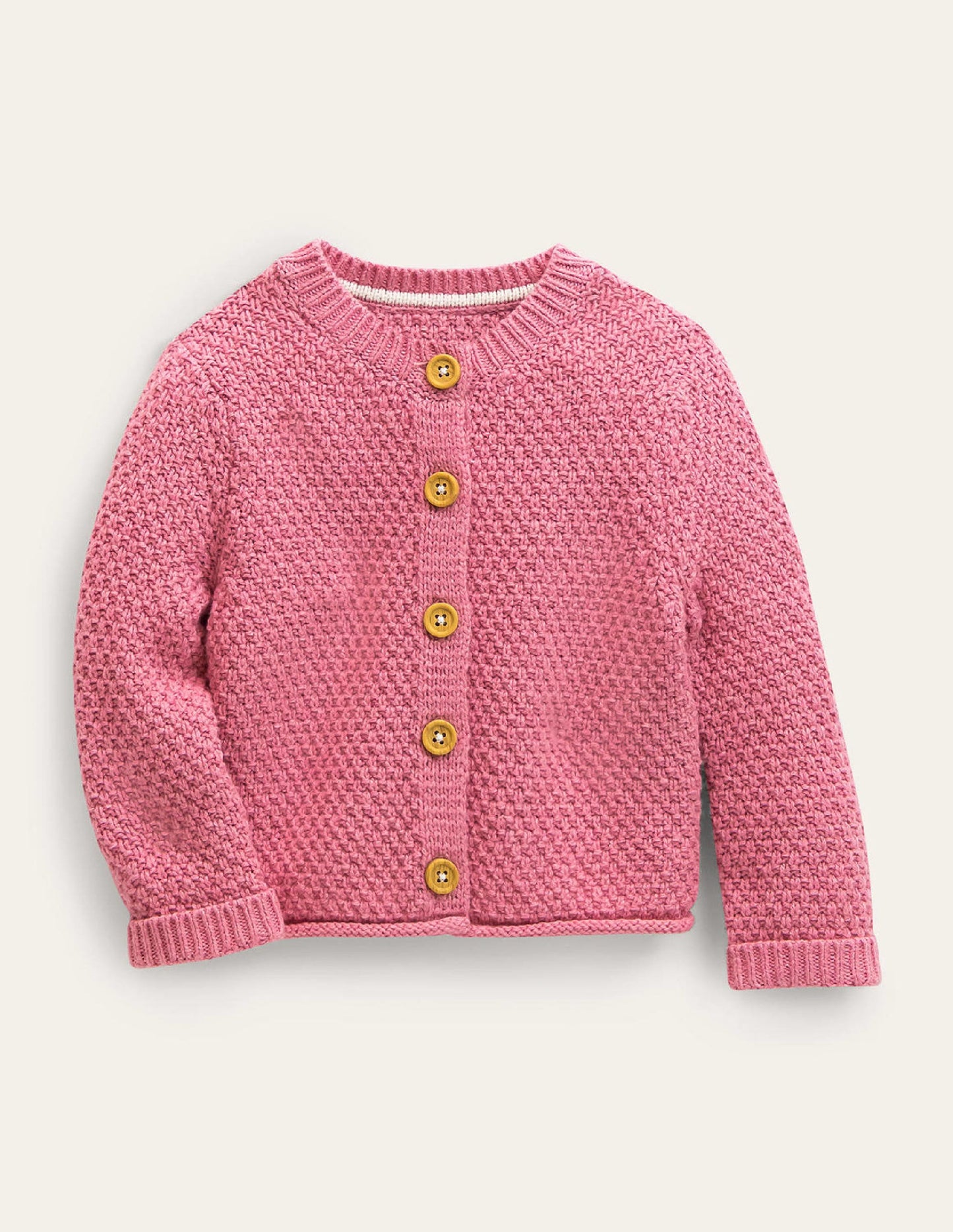 Chunky Textured Cardigan-Almond Blossom Marl