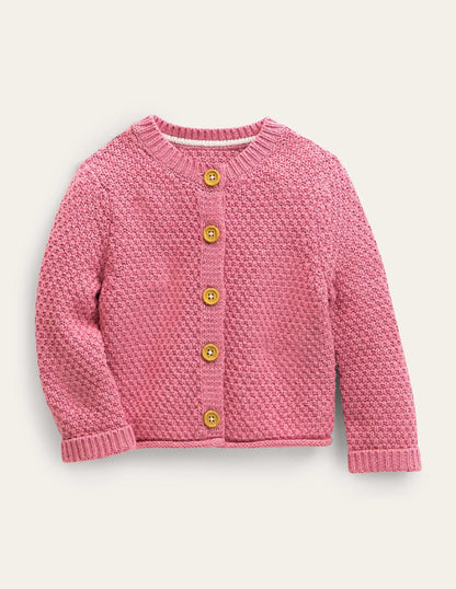 Chunky Textured Cardigan-Almond Blossom Marl