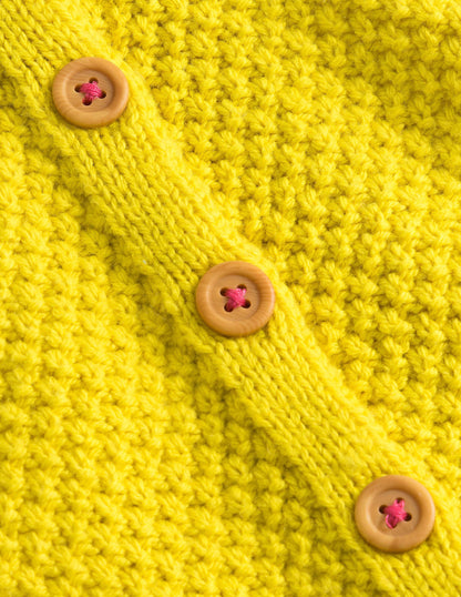 Chunky Textured Cardigan-Soft Lemon Marl-3
