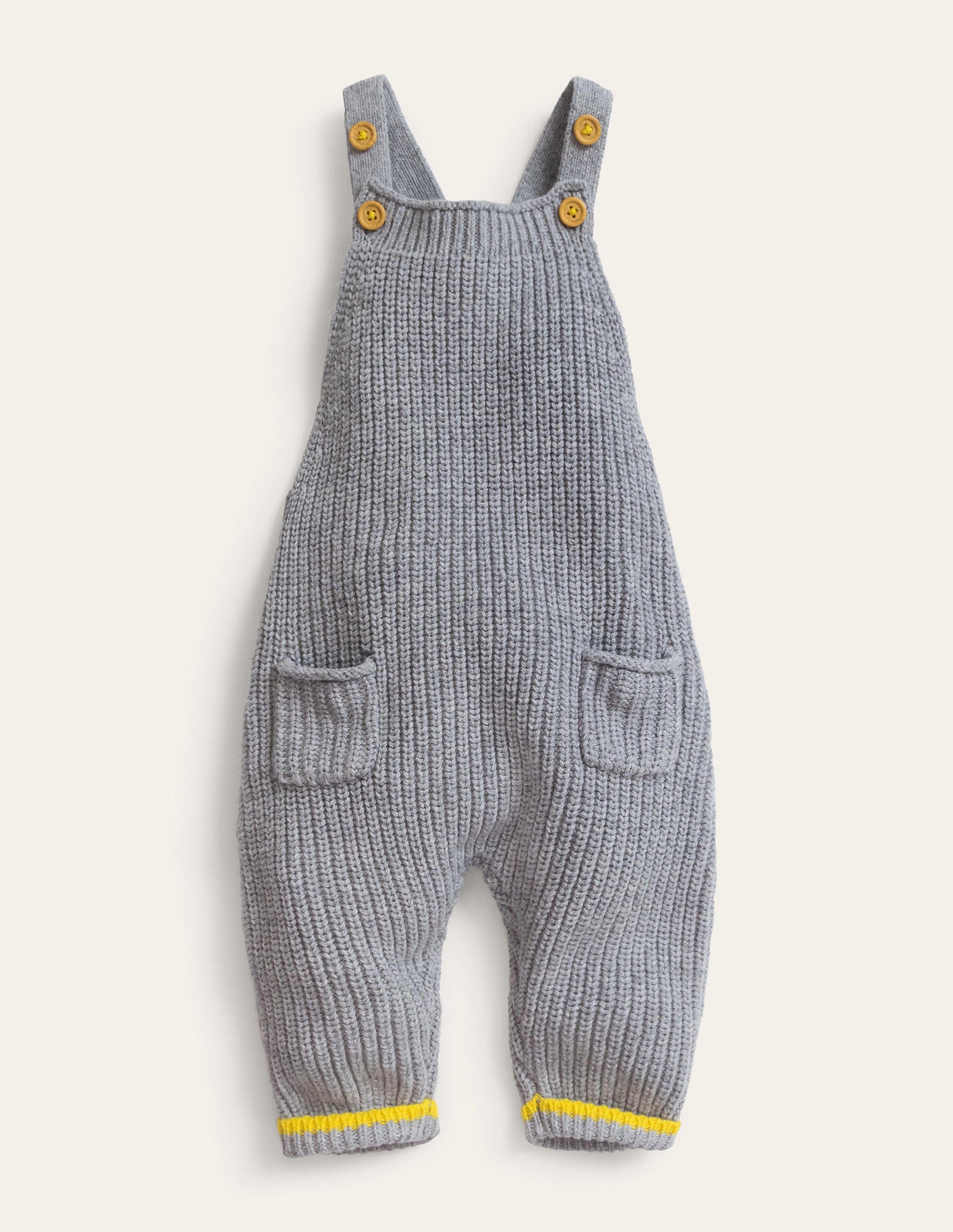 Knitted Dungarees-Grey Marl-1